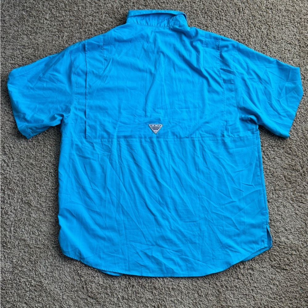 EUC Men’s Blue Echo Tamiami II Omni-Shade Columbia Short Sleeve Polo Size XL - Picture 11 of 14